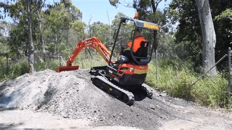 mini excavator maximum slope|climbing a slope with mini excavator.